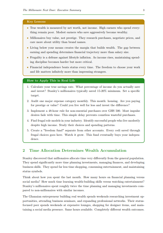 The Millionaire Next Door: Executive Summary - Understanding the Real Habits of Wealthy People (African Edition) · Screenshot 2