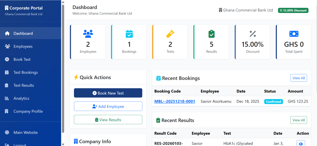 Web Application for Diagnostic Laboratories, Clinics, and Healthcare Networks · Screenshot 5