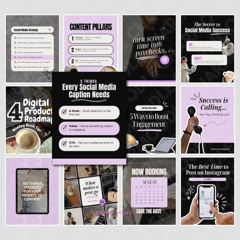 400+ Faceless Instagram Carousel Templates (MRR & PLR Canva Social Media Kit) · Screenshot 6