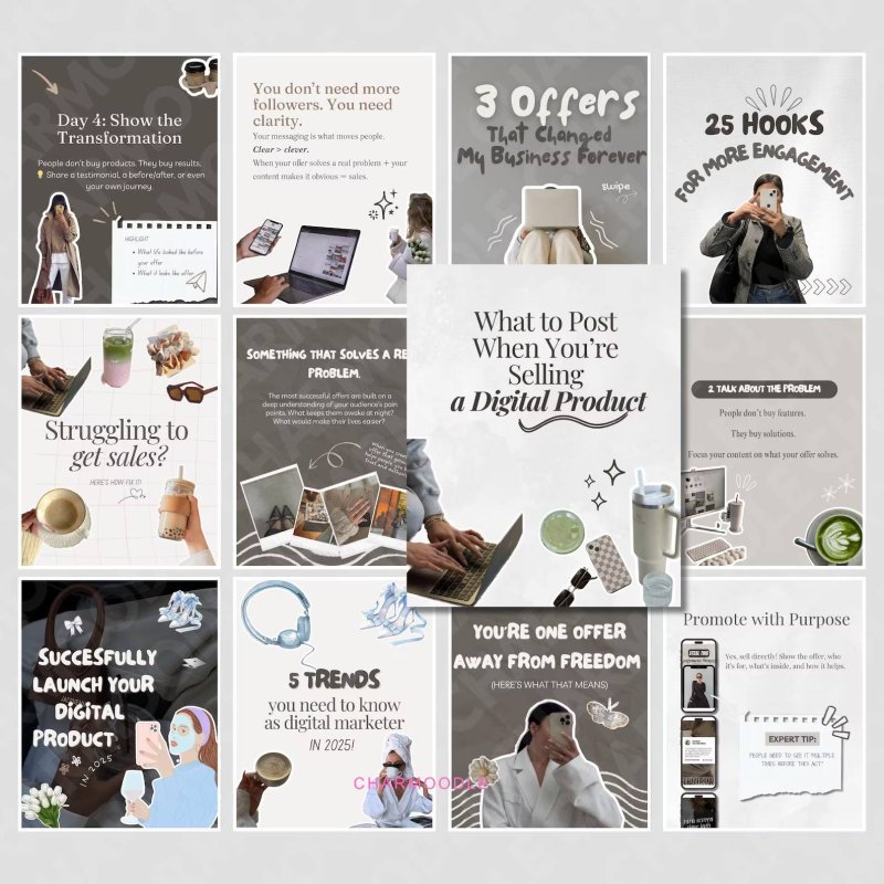 400+ Faceless Instagram Carousel Templates (MRR & PLR Canva Social Media Kit) · Screenshot 8