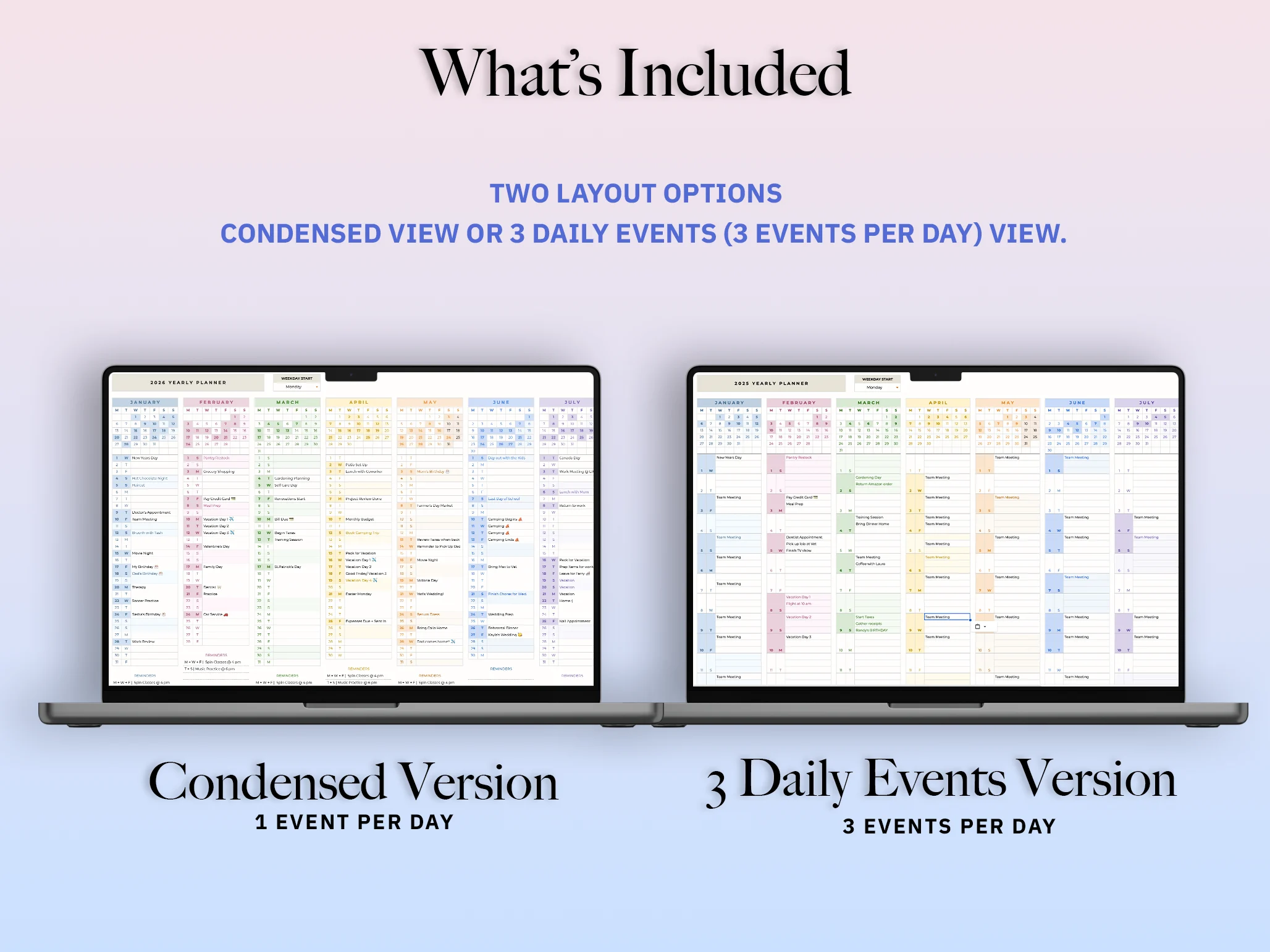 One-Page Year Planner (Digital Spreadsheet Planner) · Screenshot 1
