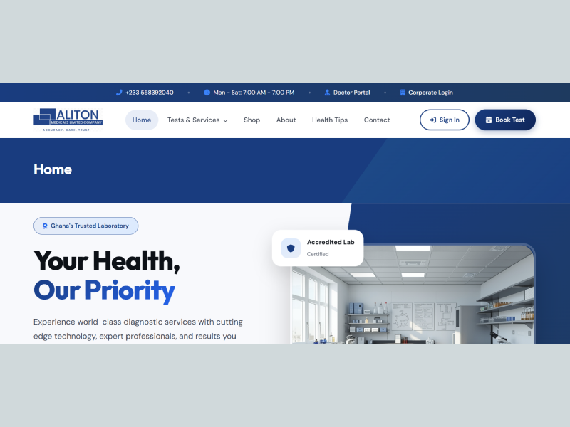 Web Application for Diagnostic Laboratories, Clinics, and Healthcare Networks