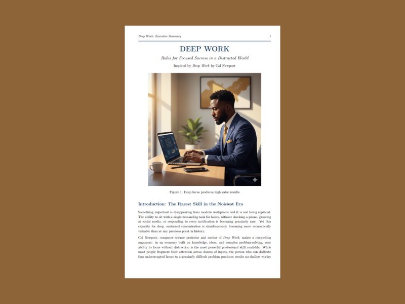 Deep Work: Executive Summary - Rules for Focused Success in a Distracted World (African Edition)